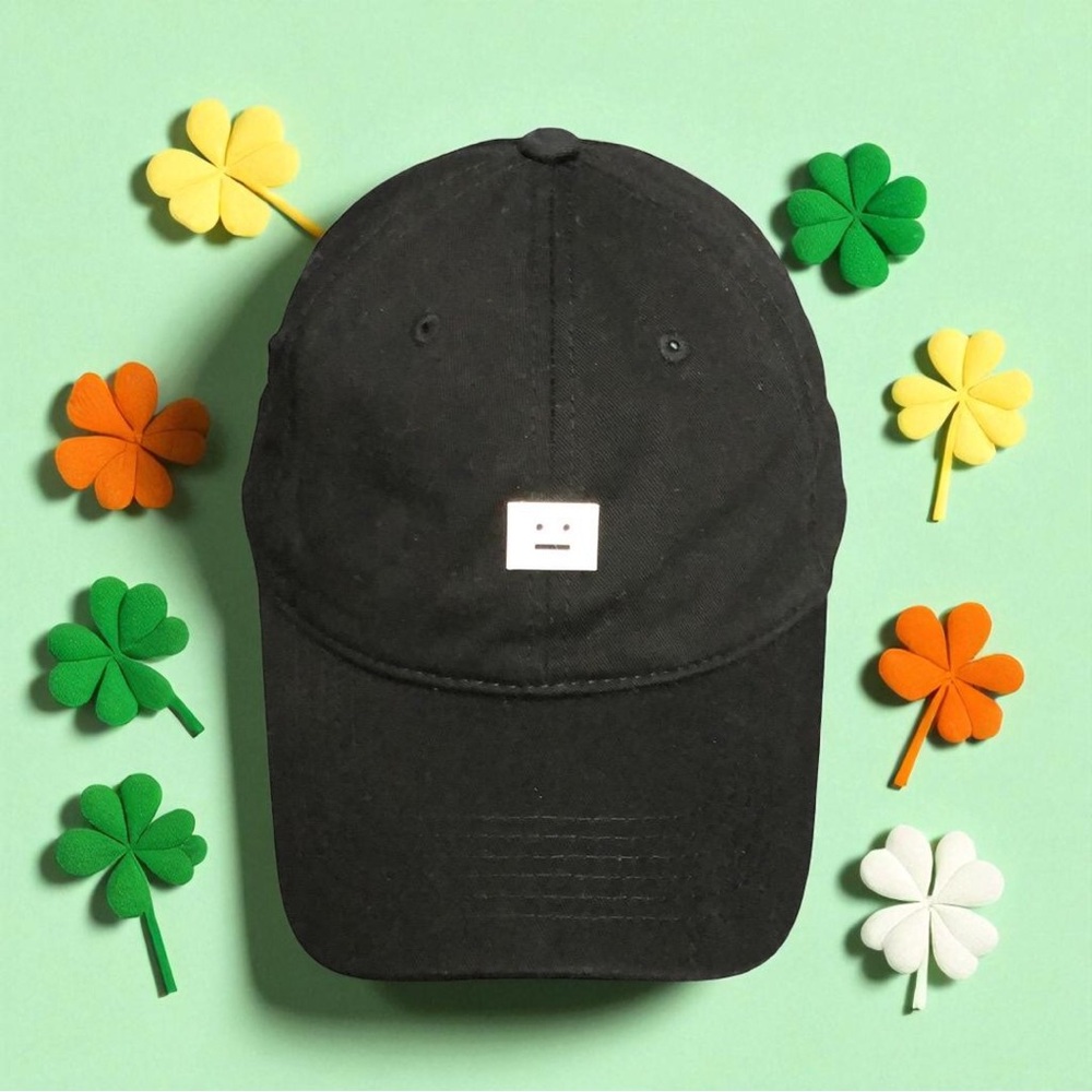 Acne Black Face Patch Baseball Cap